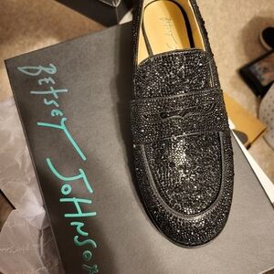 Betsey Johnson Black Loafers